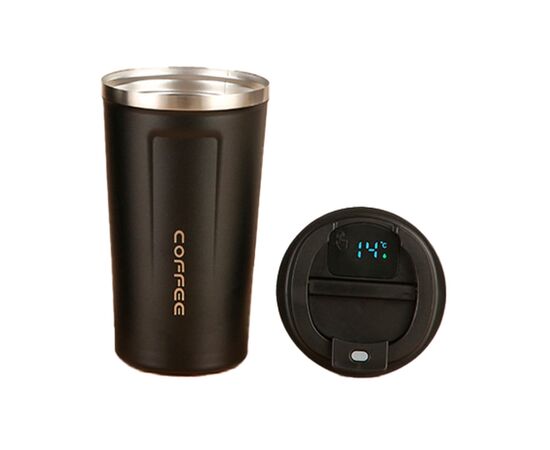 Термокружка Merlion з LED дисплеєм 510 мл, чорна (Termo-304LED-510Black)