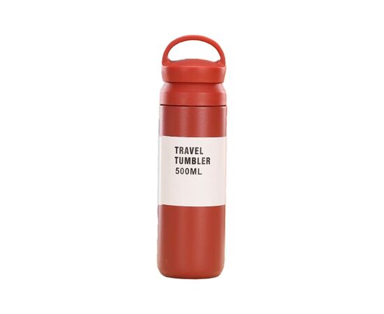 Термос Merlion Travel Tumbler 500 мл, подвійна кришка з ручкою, червоний (SUS304-500Red)