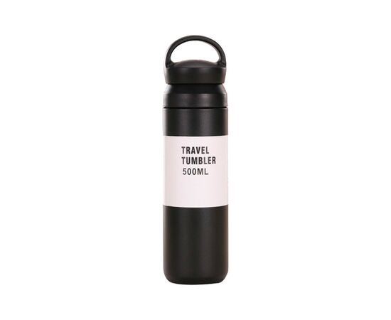 Термос Merlion Travel Tumbler 500 мл, подвійна кришка з ручкою, чорний (SUS304-500Black)