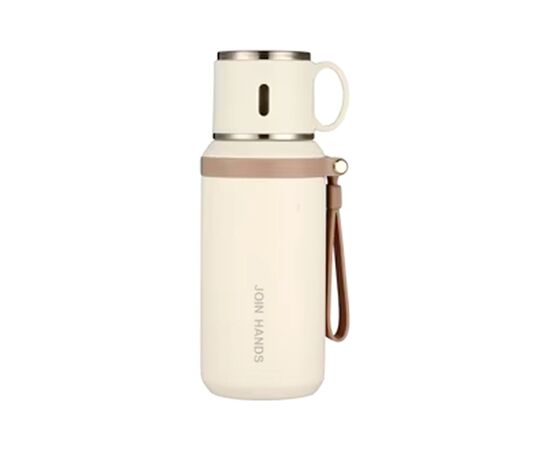 Термос Merlion з чашкою 0,6 л, білий (TermTea-600/White)