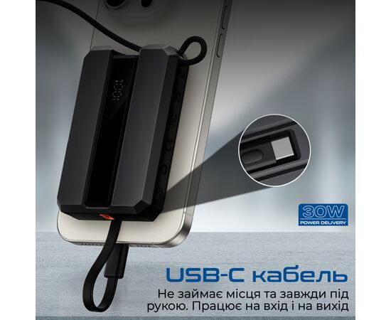 Батарея универсальная Promate 10000mAh PD/30W, iWatch charging (neo-10.black), изображение 5