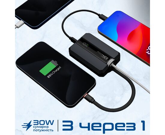 Батарея універсальна Promate 10000mAh PD/30W (neo-10uni.black), зображення 4