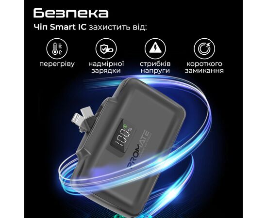Батарея універсальна Promate 10000mAh PD/20W (powerup-10duo.black), зображення 6