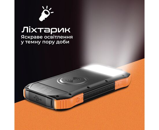 Батарея універсальна Promate 10000mAh PD/20W, QC/3/0, Solar, QI, IP65 (solartank-10pdqi.black), зображення 10