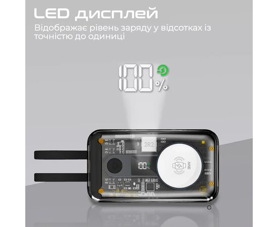 Батарея універсальна Promate 10000mAh PD/35W, iWatch charging (mavrix.black), зображення 10