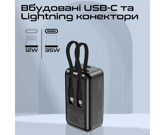 Батарея універсальна Promate 10000mAh PD/35W, iWatch charging (mavrix.black), зображення 5