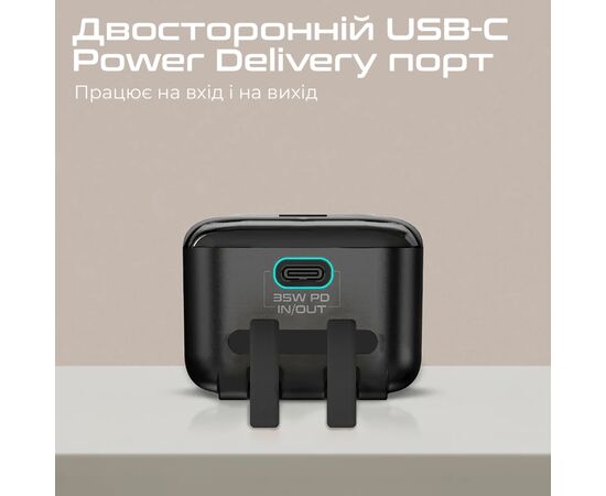 Батарея універсальна Promate 10000mAh PD/35W, iWatch charging (mavrix.black), зображення 6