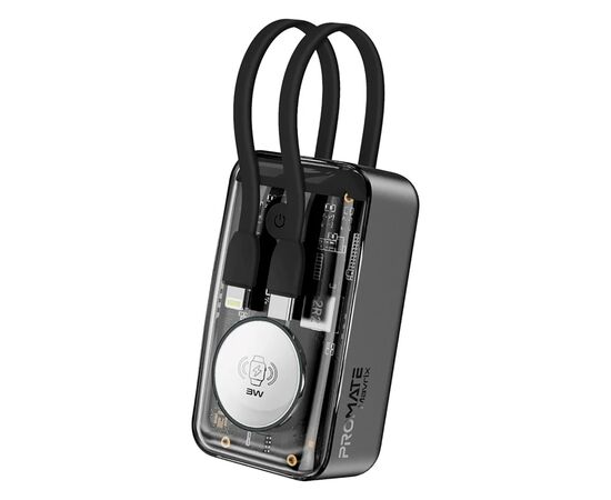 Батарея універсальна Promate 10000mAh PD/35W, iWatch charging (mavrix.black)
