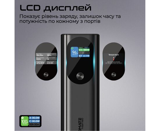 Батарея универсальная Promate 27600mAh PD3.1/140W (titan-160), изображение 10