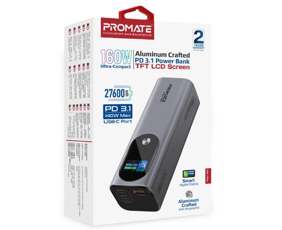 Батарея универсальная Promate 27600mAh PD3.1/140W (titan-160), изображение 2