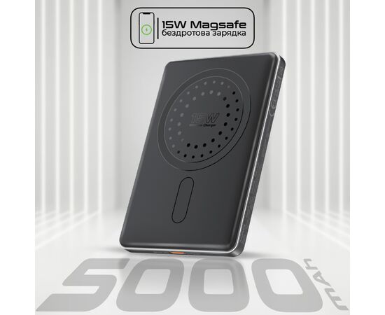 Батарея универсальная Promate 5000mAh MagSafe/15W (blade-5.black), изображение 3