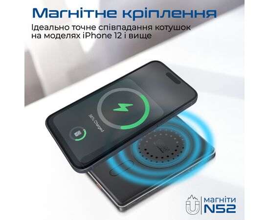 Батарея универсальная Promate 5000mAh MagSafe/15W (blade-5.black), изображение 5