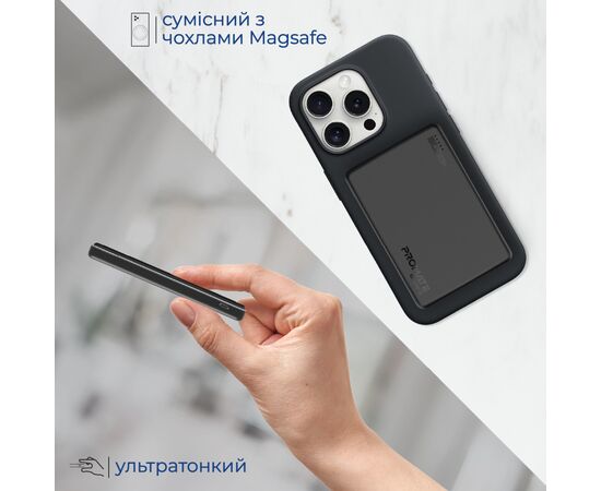 Батарея универсальная Promate 5000mAh MagSafe/15W (blade-5.black), изображение 8