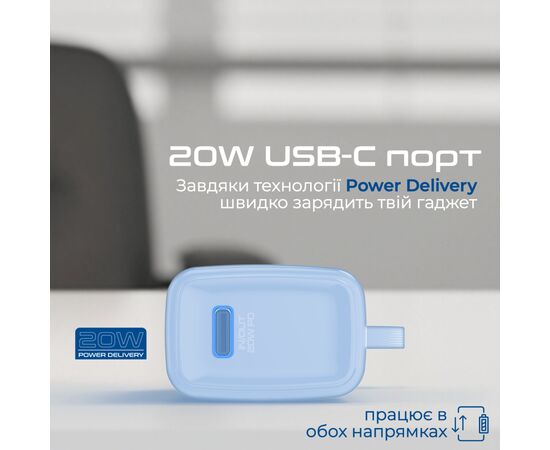 Батарея універсальна Promate 5000mAh PD/20W (nanopack-5.navy), зображення 4