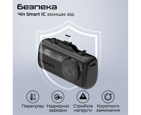 Батарея універсальна Promate 5000mAh PD/20W, Apple Watch charging (powerup-trio.black), зображення 8