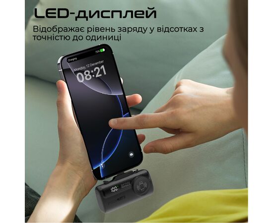 Батарея універсальна Promate 5000mAh PD/20W, Apple Watch charging (powerup-trio.black), зображення 9