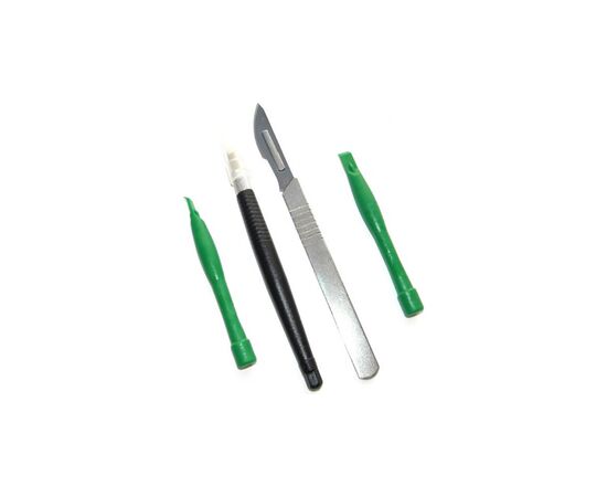 Набір інструментів Bakku BK-7280-D скальпель, шпателёк, две лопатки для разборки корпусов, Blister (BK-7280-D)