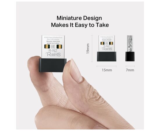 Мережева карта Wi-Fi Mercusys MA20N, зображення 8