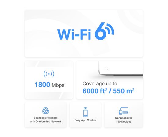 Точка доступу Wi-Fi Mercusys HALO-H70X-3-PACK, зображення 5