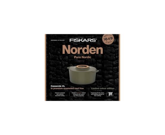 Каструля Fiskars Norden Limited Colour Edition чавунна 4 л колір кропива (1071128), зображення 6