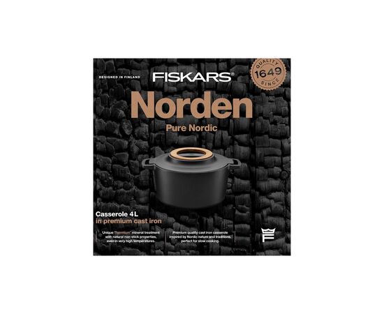 Кастрюля Fiskars Norden чавунна 4 л чорна (1026565), изображение 9