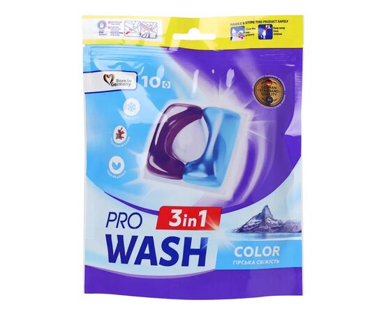 Капсули для прання Pro Wash Color Гірська свіжість 10 шт. (4823128002277), зображення 2