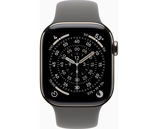 Смарт-годинник Apple Watch Series 11 GPS + Cellular 42mm Natural Titanium Case with Stone Grey Sport Band - S/M (MF8M4RK/A), зображення 2