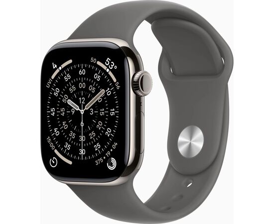 Смарт-годинник Apple Watch Series 11 GPS + Cellular 42mm Natural Titanium Case with Stone Grey Sport Band - S/M (MF8M4RK/A)