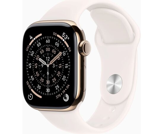 Смарт-годинник Apple Watch Series 11 GPS + Cellular 42mm Gold Titanium Case with Light Blush Sport Band - S/M (MF8W4RK/A)