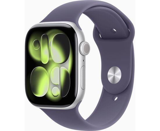 Смарт-часы Apple Watch Series 11 GPS + Cellular 46mm Silver Aluminium Case with Purple Fog Sport Band - S/M (MFCP4RK/A)