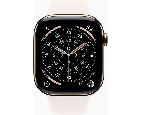 Смарт-годинник Apple Watch Series 11 GPS + Cellular 46mm Gold Titanium Case with Light Blush Sport Band - S/M (MFD54RK/A), зображення 2