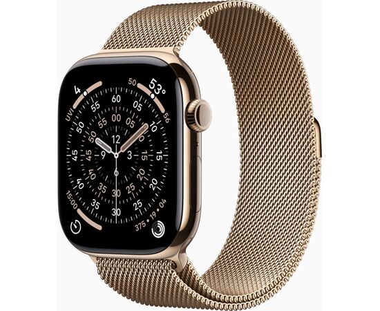 Смарт-часы Apple Watch Series 11 GPS + Cellular 46mm Gold Titanium Case with Gold Milanese Loop - M/L (MFD84RK/A)
