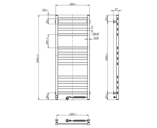 Сушарка для рушників Navin Авангард 480x1200 (12-228055-4812), зображення 7