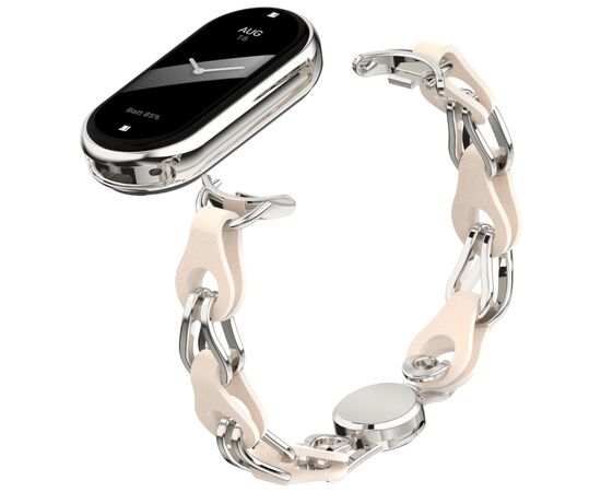 Ремешок для фитнес браслета Armorstandart Chain Wristband для Xiaomi Smart Band 10/9/8 Beige (ARM86886), изображение 2