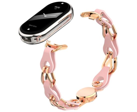 Ремешок для фитнес браслета Armorstandart Chain Wristband для Xiaomi Smart Band 10/9/8 Pink (ARM86888), изображение 2