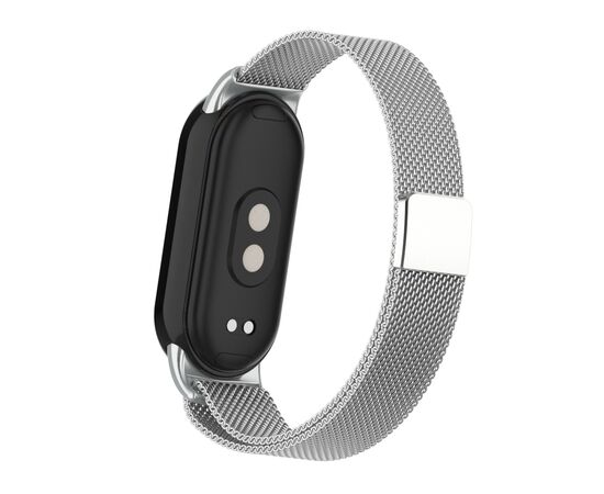 Ремінець до фітнес браслета Armorstandart Milanese Magnetic для Xiaomi Smart Band 10/9/8 Silver (ARM86892), зображення 2