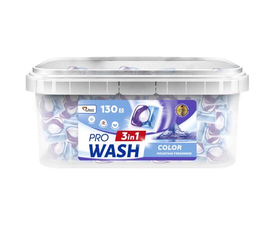 Капсулы для стирки Pro Wash Color Горная свежесть 130 шт. (4823128002291)