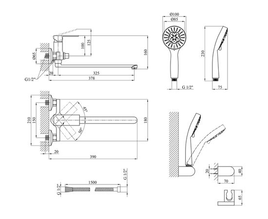 Смеситель Kroner Harz-C070 (CV023617), изображение 9