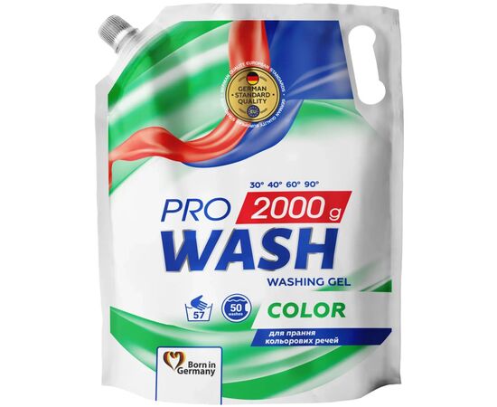 Гель для стирки Pro Wash Color Дой-пак 2 кг (4823128002444)