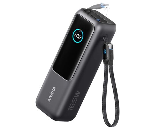Батарея универсальная Anker 25000mAh, 165W, PD/3/0, QC/3/0, Built-In Double USB-C Cables, black (A1695H11)