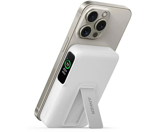 Батарея універсальна Anker MagGo 10000mAh, Qi2/15W, PD, 27W, USB-C, white (A1654G21), зображення 5