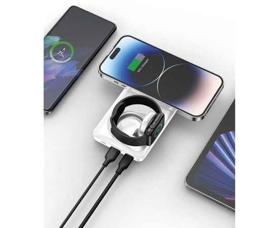 Батарея універсальна YENKEE 10000mAh, PD, 22,5W, 3in1, Qi Wireless, white (YPB 510 / 37000006), зображення 5