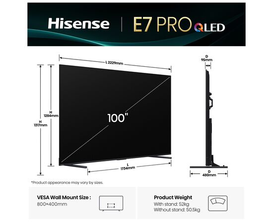 Телевізор Hisense 100E7Q PRO, зображення 2