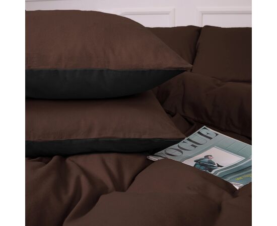 Постельное белье MirSon 002-003 Black/Brown Фланель 2x143x210 Семейный (2200009657535), изображение 6