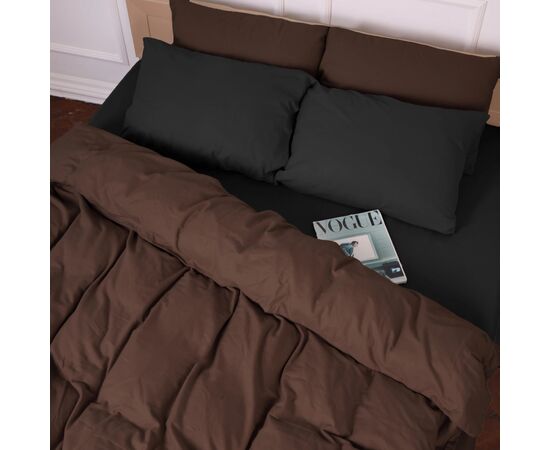 Постельное белье MirSon 002-003 Black/Brown Фланель 2x143x210 Семейный (2200009657535), изображение 7