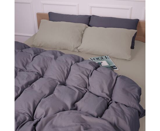 Постільна білизна MirSon 004-001 Cappuchino/Ash grey Фланель 2 x 160 x 220 Сімейний Євро (2200009658501), зображення 5