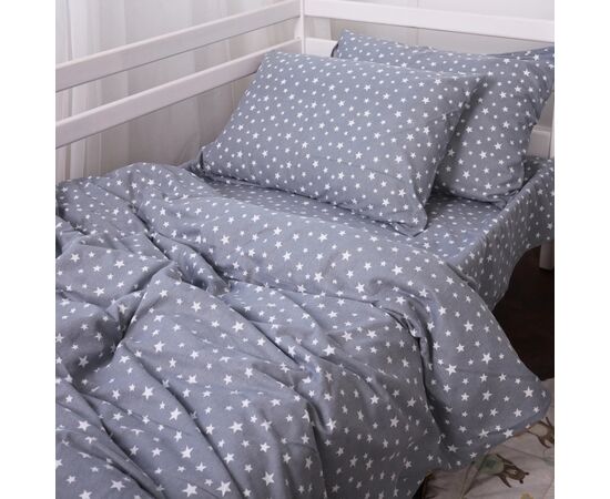 Постільна білизна MirSon 012 Grey Stars Фланель 2 x 160 x 220 Сімейний Євро (2200009653155), зображення 2