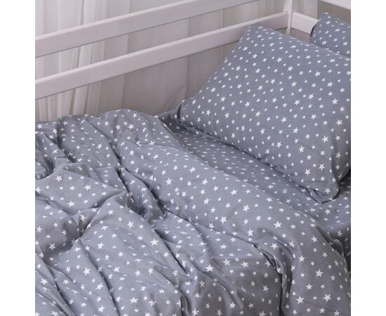 Постільна білизна MirSon 012 Grey Stars Фланель 2 x 160 x 220 Сімейний Євро (2200009653155), зображення 7