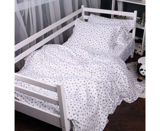 Постільна білизна MirSon 016 White Stars Фланель 2x143x210 Сімейний (2200009652158)