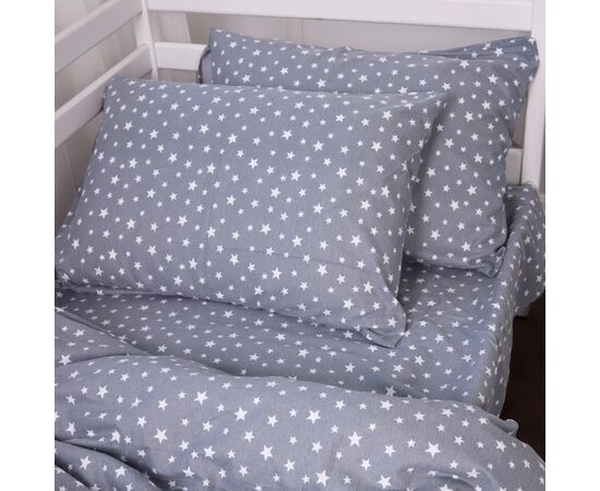 Постільна білизна MirSon 012 Grey Stars Фланель 143х210 Полуторний (2200009653087), зображення 3